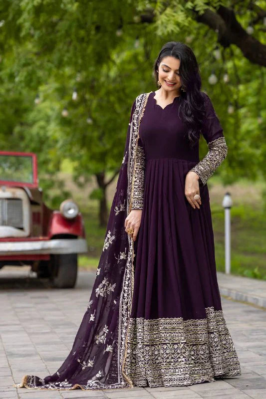 New Wedding Collection Heavy Embroidery Gown with Dupatta