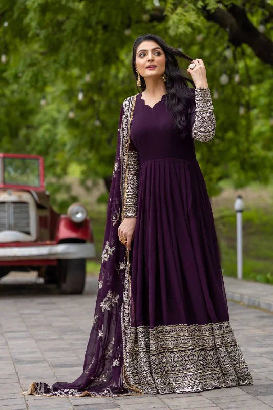 New Wedding Collection Heavy Embroidery Gown with Dupatta